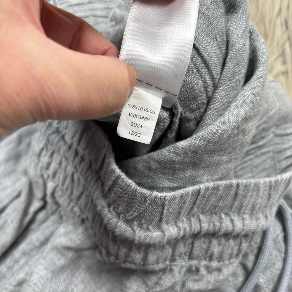 Athleta Women's XL Gray Retreat Linen High Rise Wide Leg Pant Resort Beach Boho - Picture 6 of 8